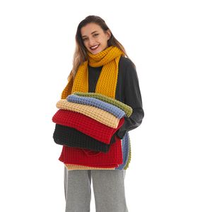 Landfond high quality custom knit scarves chunky winter scarf for ladies women long scarves