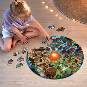 Hape preschool baby educational toys 3d wooden Four Seasons Underground World Stone Age puzzle for kids