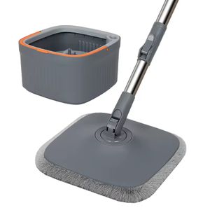 Topwill 360 Rotating Magic Use Self-washed Easy Squeeze Water Double Drive Flat Mop With Bucket Cleaning Mop