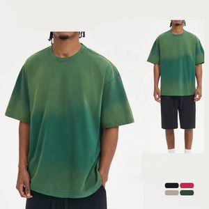 2024 Summer New 260G Pure Cotton Tee Wash to do old Tie-dye T-shirt Custom Men's Loose Heavyweight T Shirt for Men