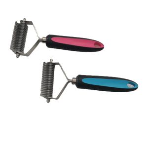 New arrival plastic handle dog bottom hair rake pet depilator shedding tool