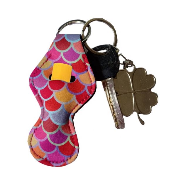 Neoprene Custom Chapstick Holder Keychain Sublimation Chapstick Holder For Girl Gift