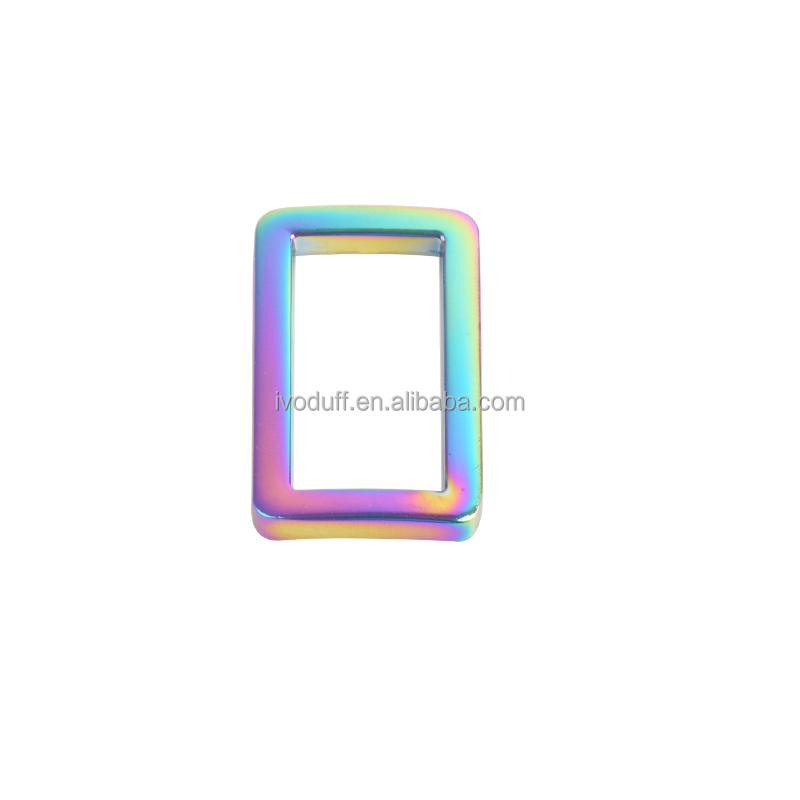 Ivoduff Handbag Hardware 25mm 32mm 38mm 50mm Rainbow Flat Rectangle Loop Purse Metal Square Rectangle Rings Strap Buckle