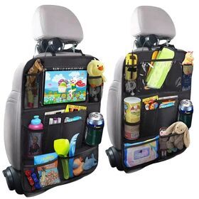 Factory Direct Car Backseat Organizer Black Foldable Opp Bag Single Oxford Cloth Square 3MM Sewing Car Seat Back Storage Bag