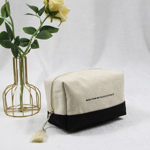 Ginzeal Canvas Makeup Cosmetic For Women Custom Logo Printing Makeup Bag Storage Travel Toiletry Bag Storage with Zipper