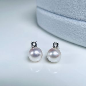 Real gold Ear Studs Golden South Sea Pearl Earrings 18K Round New Jewellery Engagement Fancy AU750 Gift For Ladies