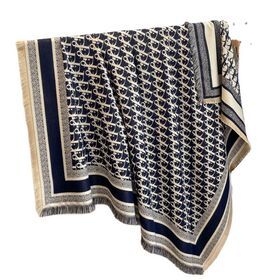 Fall Winter Inspired Scarf Pashmina Wool Square Designer Shawls Double-sided Stoles Pashmina  For Women