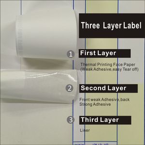 Korea 3Ply Three Layers Adhesive Shipping Label Logistics Courier Express Waybill Logo Thermal labels