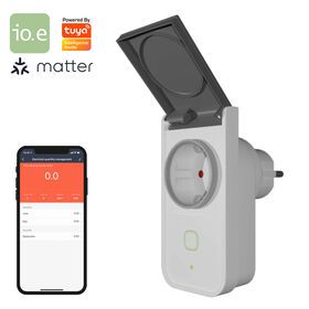 Matter Protocol Smart Plug IP44 Waterproof EU Type Matter over WiFi Tuya Voice Control 16A 3680W