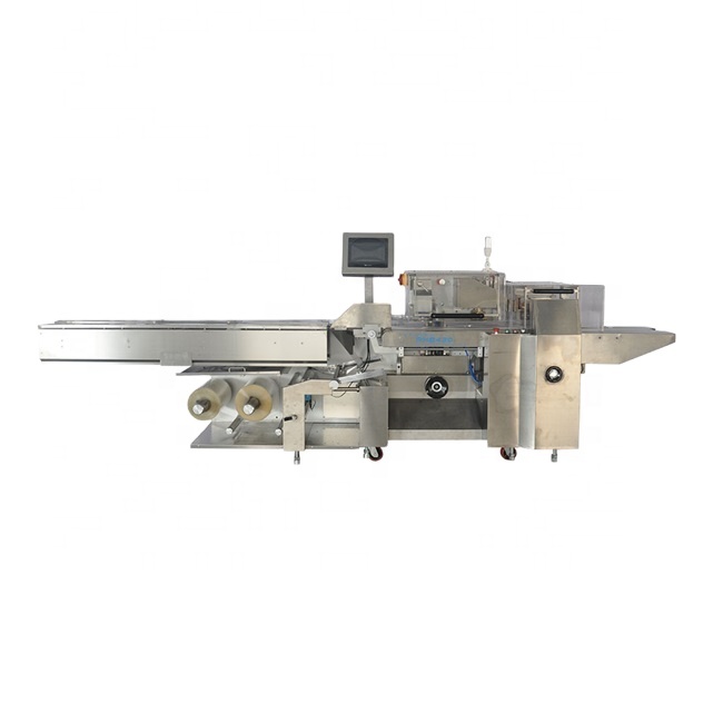 Shanghai Rui ji Jinhong Packing Machinery Co.,Ltd. The RHZB600 pillow bag automaticg horizontal moving film reciprocating knife holder packaging machine for chocolate bread