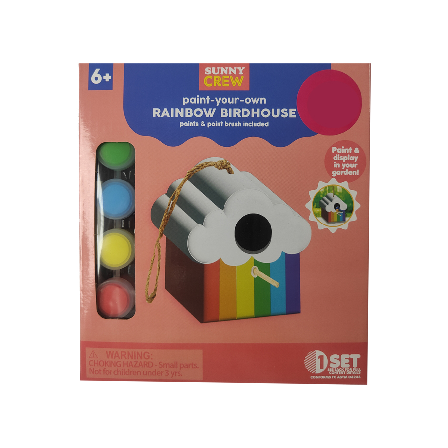 SEW-STAR INT'L TRADING CO., LTD. Hot sale drawing Diy Kids toys sets art and Craft Creative kits for child handmade plaster bird ceramic painting rainbow shape