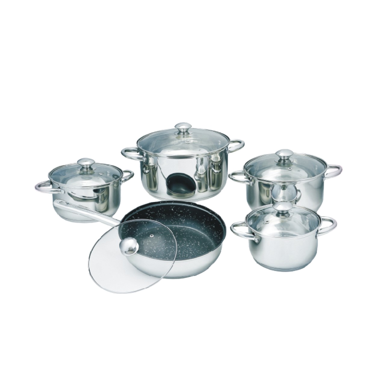 JIANGMEN CITY XINHUI DISTRICT JIALI METAL PRODUCTS CO., LTD 201Stainless Steel Kitchenware sets Traditional Cooking Pot Set With Strainer Lids Stylish Home Modern Casseroles Cookware Sets