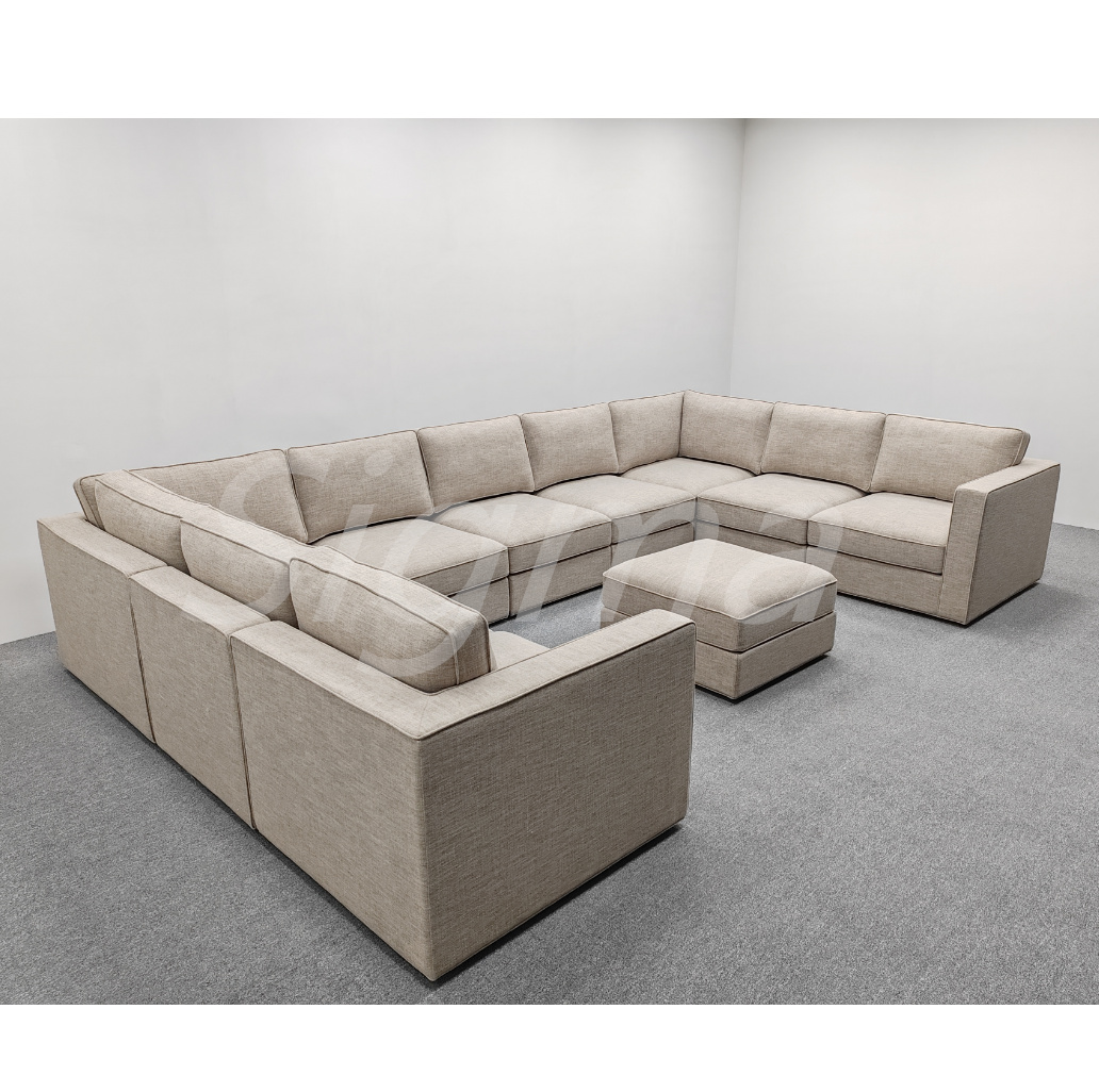 Jinhua Sigma Industrial & Trading Co., Ltd. Indoor Furniture Modular New Style Couch Thick Luxury Sofa Fabric U Shape Modular Living Room Sofa