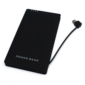 5000mAh portable power bank with built-in micro USB cable