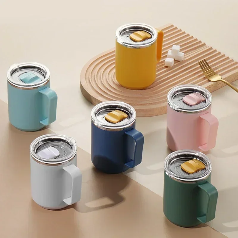 Ma'anshan Tengyuan Import And Export Trade Co., Ltd. Vacuum Mug With Lid Handle, Double Wall Stainless Steel Mug With Handle And Lid, Portable Insulated Cup For Traveling