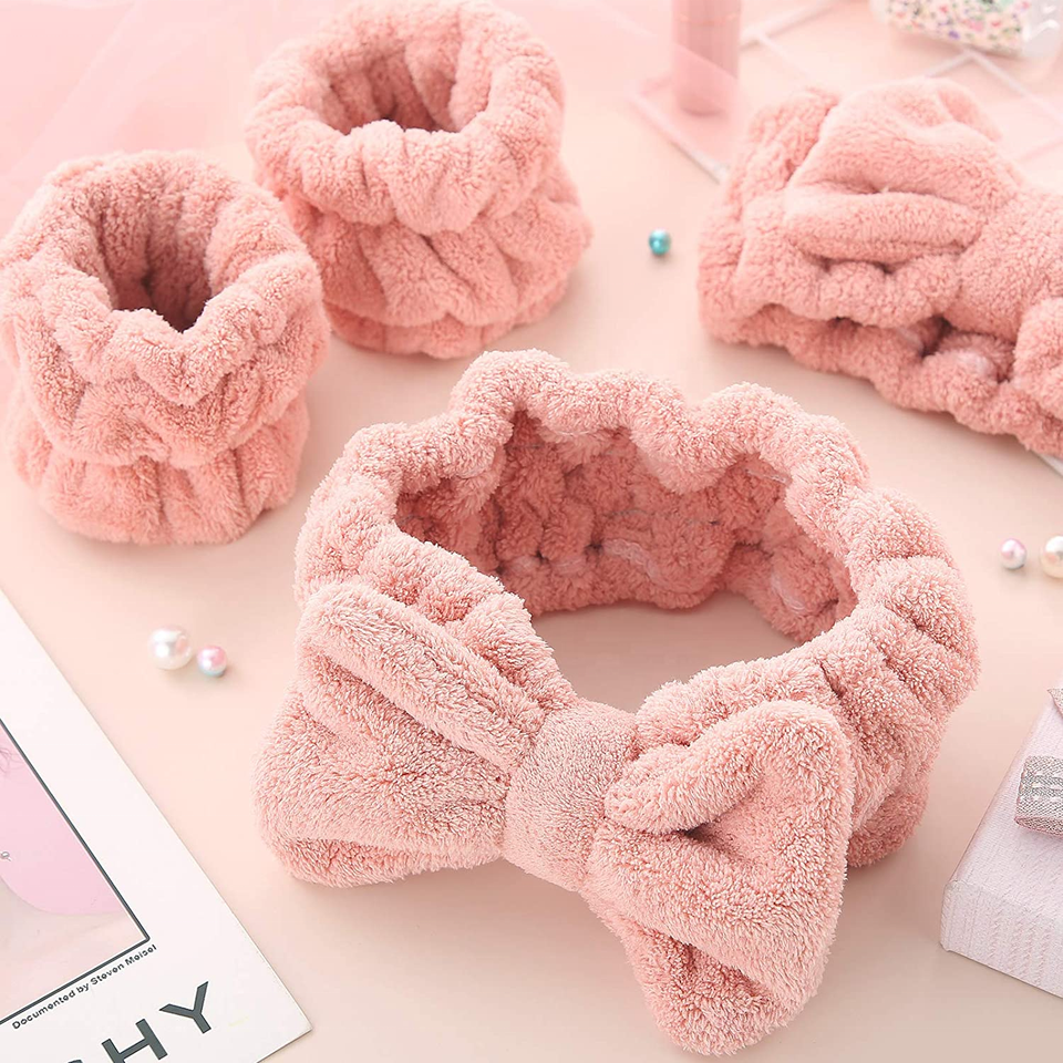 Spa Hair Band Headband And Wrist Band For Washing Face