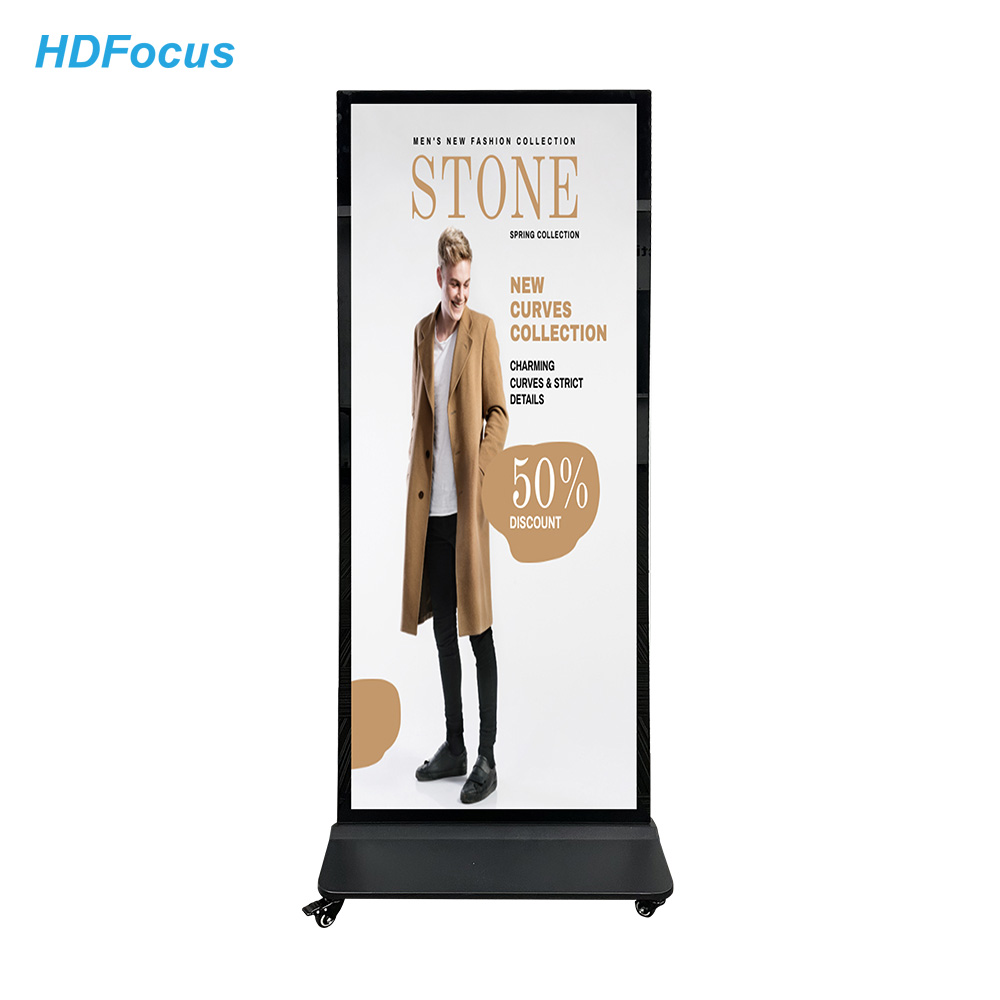 Shenzhen HDFocus Technology Co., Ltd. 4K 70 Inch Full Screen Digital Signage and display Stand alone Advertising Display Standing Player Kiosk Totem