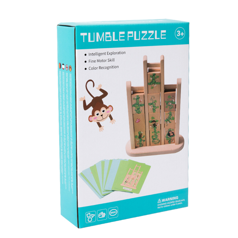 Yunhe Montessori Hellotoy Co., Ltd. Wooden Tumbling Puzzle Building Blocks Baby Logical Thinking Training Parent-Child Interactive Educational toy for children