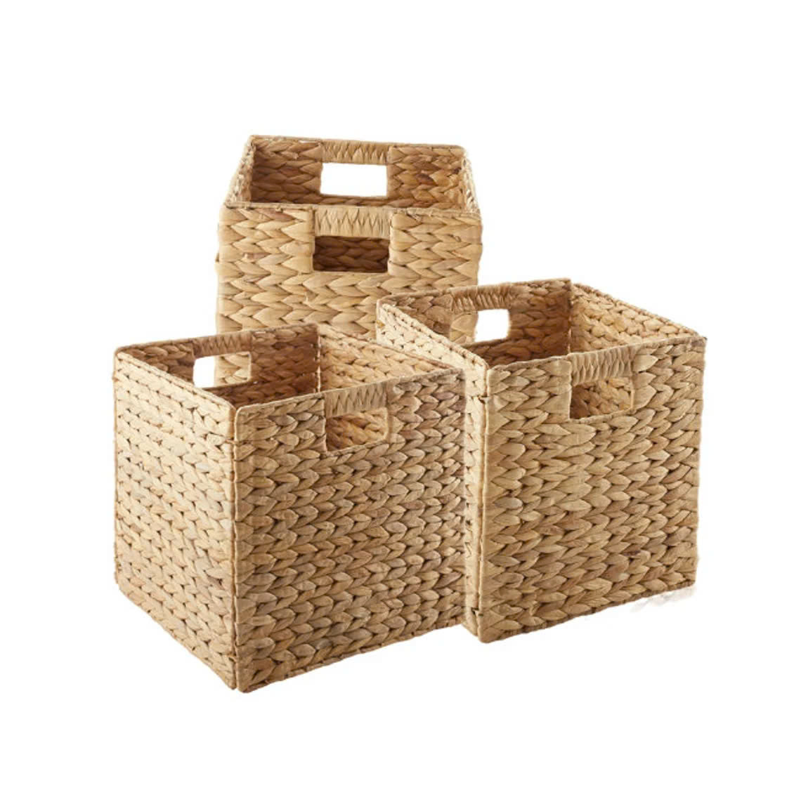 BAO MINH MANUFACTURER JOINT STOCK COMPANY Set of 3 Multiple size water hyacinth storage basket for home decoration handmade from Vietnam
