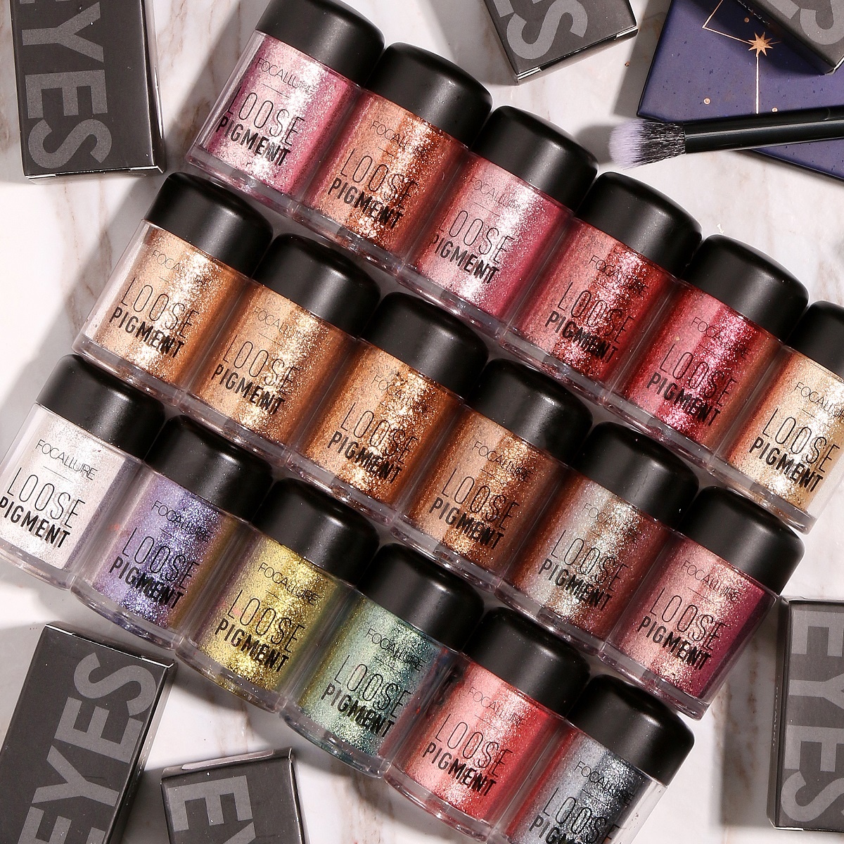 FOCALLURE FOCALLURE FA37 Makeup Powder Pigment Glossy Eye Shadow Shimmer Eyeshadow Pigment