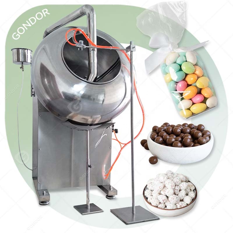 Gondor Machinery Candy Lab Sugar Pan Polishing Steel Automatic Mini Chocolate Tablet Seed Film Coating Machine for Candy