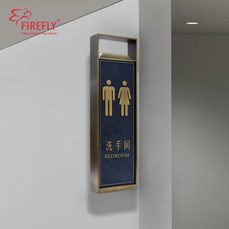 Jiangmen Firefly Advertising Sign Products Co., Ltd. Free Design Custom Door Plate ADA Braille Sign Bathroom Sign Toilet Signage