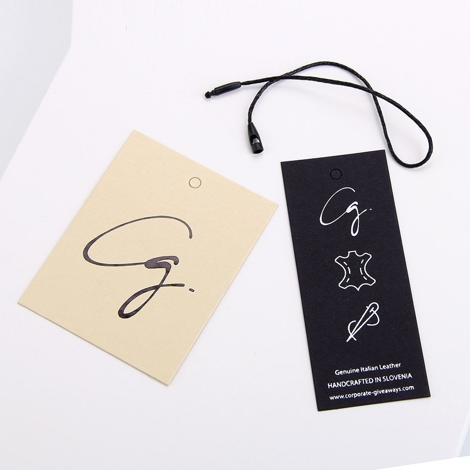 Wuhan Sinicline Industry Co., Ltd. New Arrival Custom Logo Double-Layered Hang Tags Beige Black Paper Label With String For Bag