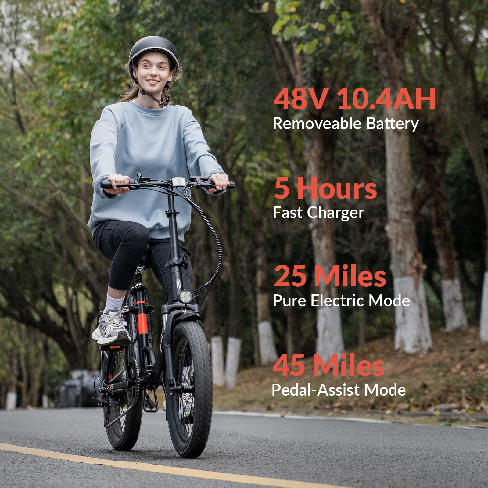 Tide 2 Adult Elektrikli Bisiklet Fast 48V 10.4Ah 500W Hybrid Electric Motor Bike