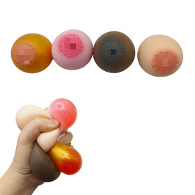 Shenzhen Qimeng Toys Products Co.,Ltd 2024 Toys Wholesale Adult Breast Gelatin De-Stress Ball Squeeze Play Novelty Creative Slow Rebound De-Stress Toy