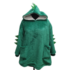 Zhejiang Native Produce & Animal by-products Import and Export Group Co., Ltd. OEM Oversize 3D Dinosaur Fleece Hoodie Blankets Wearable Sweatshirt Blanket for Kids