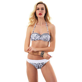 Huangyuxing Garments & Weaving Co.,Ltd Jinjiang Women Bikinis Set Printed Two Piece Halter Padded Bathing Suits Beachwears
