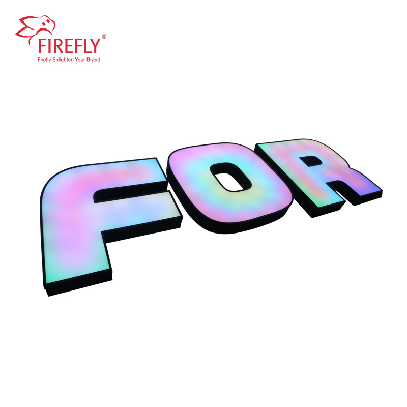 Jiangmen Firefly Advertising Sign Products Co., Ltd. New Arrival Custom RGB Full Color LED Letter 3D Logo Wall Signs Multi-Color Frontlit Channel Letters Store Name Shop Sign