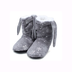 Fujian Ronview Trading Co. Ltd Women snow boots, made of printed fleece uppper, lamb lining and suede outsole, sized S,M,L