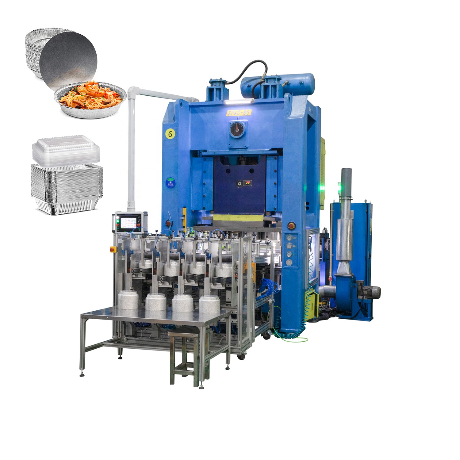 ZheJiang SliverEngineer Machinery Co. Ltd High-end automatic 80 tons aluminum tray takeaway aluminum box aluminum foil container making machine with accessories