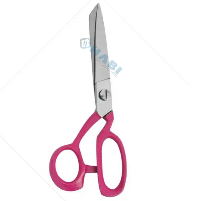 Habi Industries Custom logo Tailor Scissors Shining Pink Handle Right Handed Scissors With Adjusting Screw Dress Maker Scissors