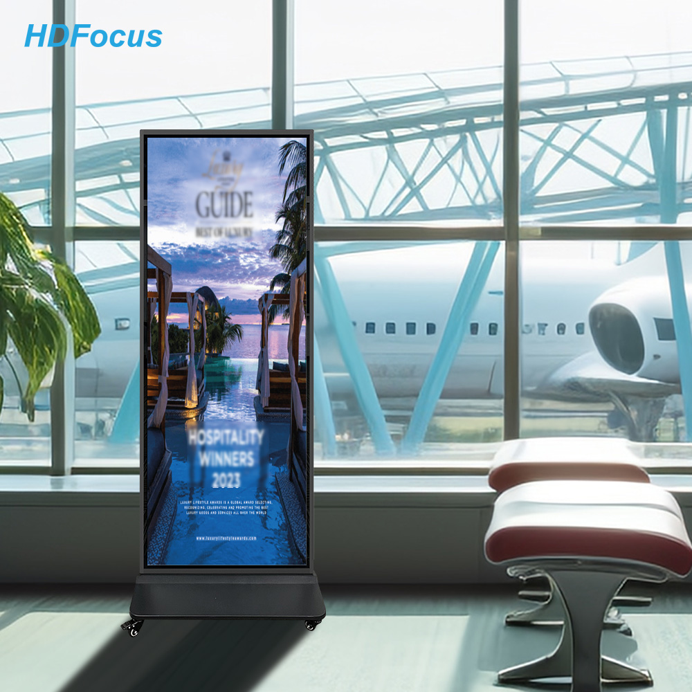 Shenzhen HDFocus Technology Co., Ltd. 4K 70 Inch Full Screen Digital Signage and display Stand alone Advertising Display Standing Player Kiosk Totem