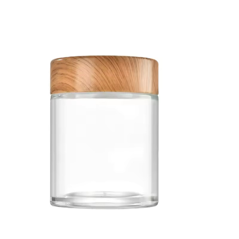 METIER LIFESTYLE PRODUCTS PRIVATE LIMITED New Arrival Borosilicate Glass Storage Jar Wooden Lid Stopper honey Jar Wholesale Lid Glass Kitchen Storage Food
