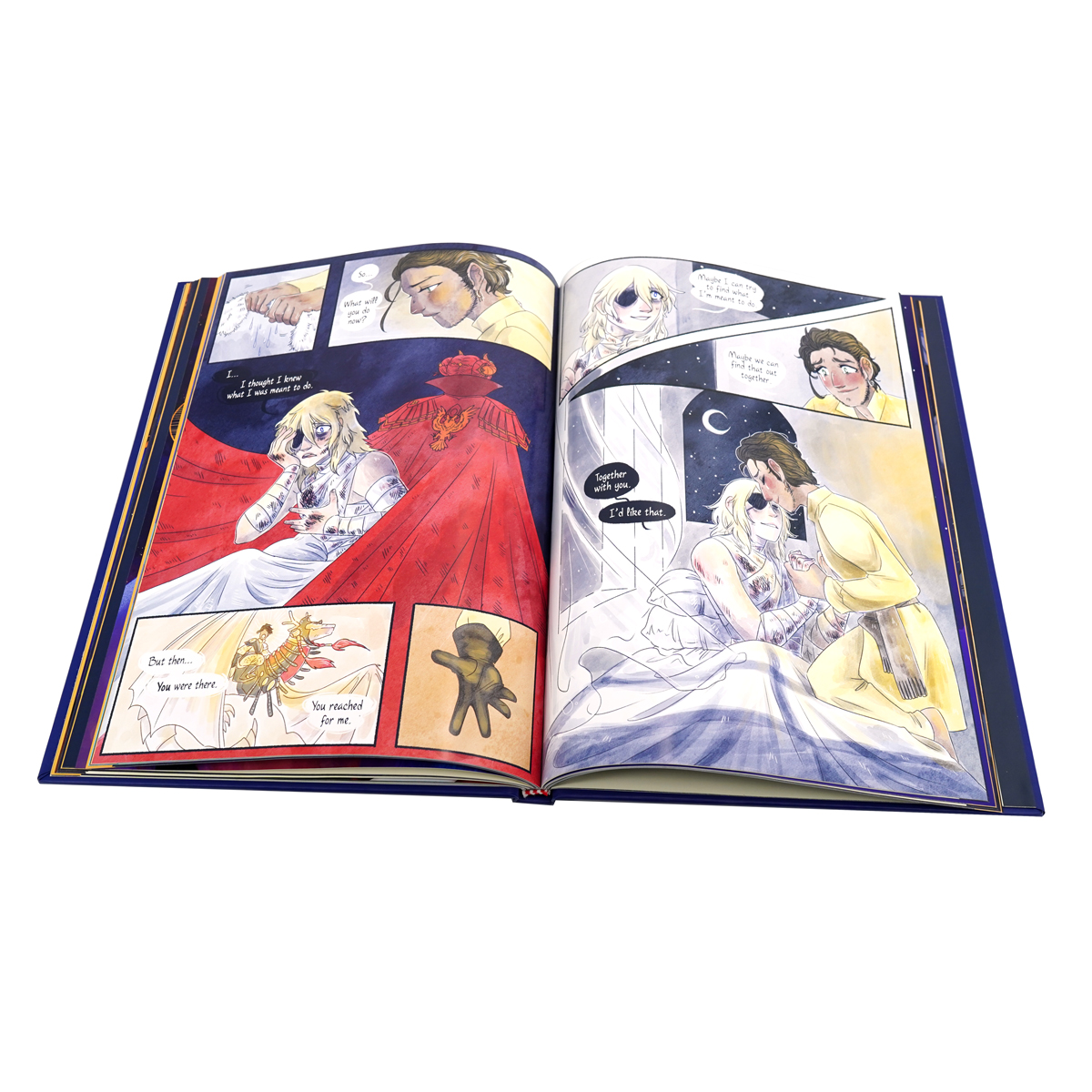 Customized High Quality Comic Book Golden Foil Hardcover with Art Paper Offset Printing for Photos