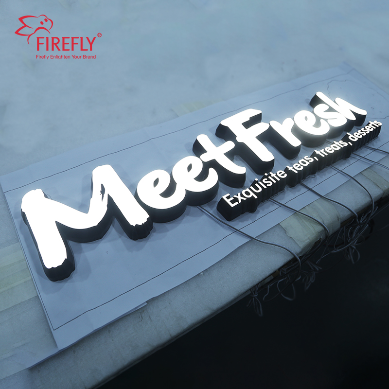 Custom 3D Led Frontlit Stainless Steel Acrylic Sideboard Store Sign Restaurant Signage Outdoor Sign