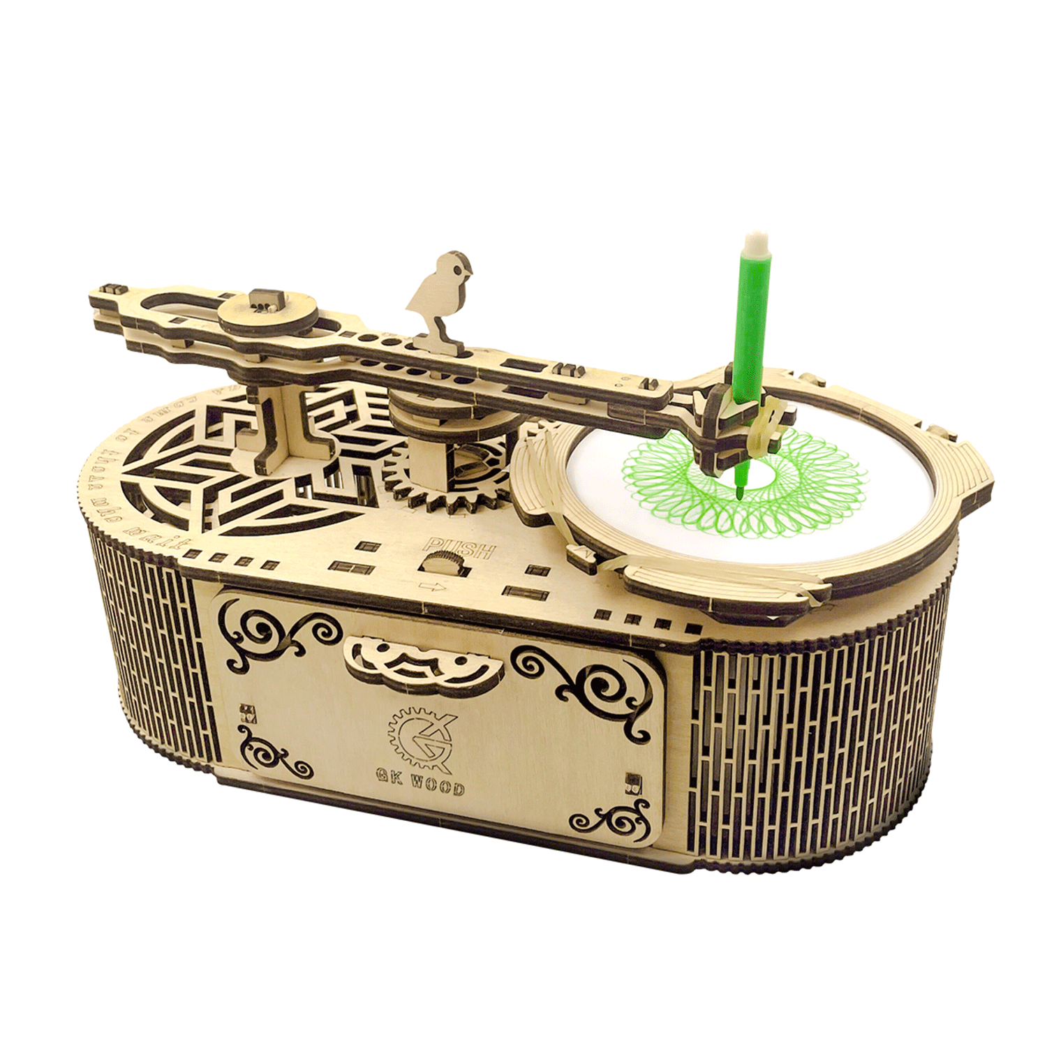 XIAN GKWOOD TRADING CO.,LTD Mechanical 3d Wooden Puzzle Laser Cut For Self Assembly Without Glue Building Construction Model Kit Brainteaser for Kids