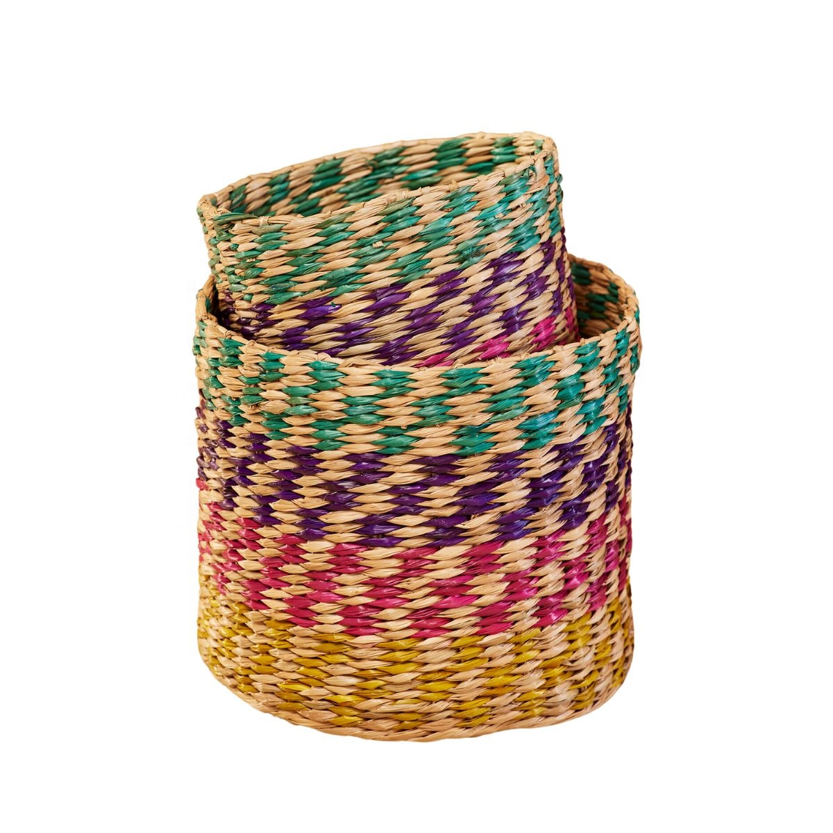 Hand Woven Rustic Design Seagrass Basket, Storage Basket, Seagrass Planter Home Decoration Color Mix Wholesale