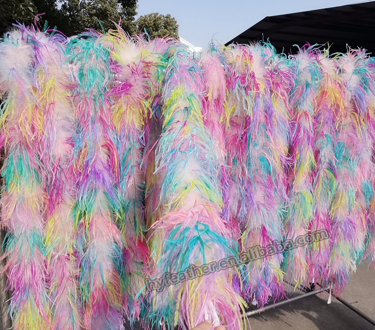 DIY christmas garland feather boas carnival costume Cheap Decoration 2ply 10ply white bulk Ostrich Feathers scarf Boa for dress