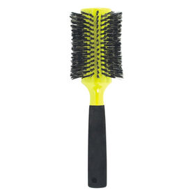 Wooden Yellow Barrel Hair Brush with Boar Bristles, Ideal for Salon or Home Use, Protect Your Hair