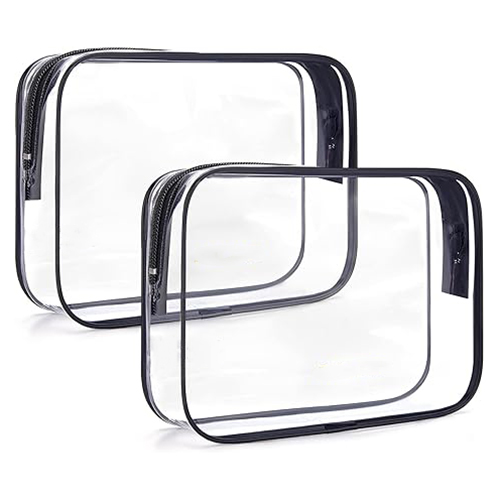 Clear Travel Toiletry Bag Portable Makeup Bag with Zipper Waterproof Quality Size Bag Carry on Airplane for Men and Women
