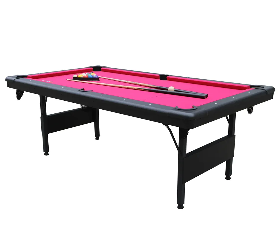 Huizhou STX Import And Export Co., Ltd 2024 New Design Factory Custom 7ft Indoor Snooker Pool Table Folding Legs MDF Cushions Nylon PVC Plastic Pockets Includes Cue