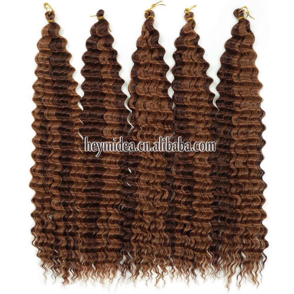 Henan Ruimei Hair Products Co., Ltd. 30 Inch Curly Crochet Hair Deep Wave Braiding Hair Synthetic Ocean Wave Crochet Hair Extensions for Women Bohemian Twist Braids