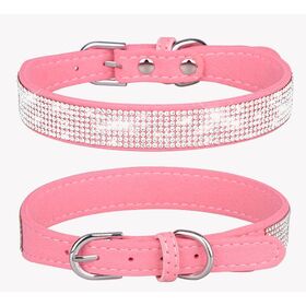 RichForth LTD PU Leather Crystal Dog Collar Glitter Rhinestone Diamond Dog Collars Zinc Alloy Buckle Pet Collars for dog cat products supply