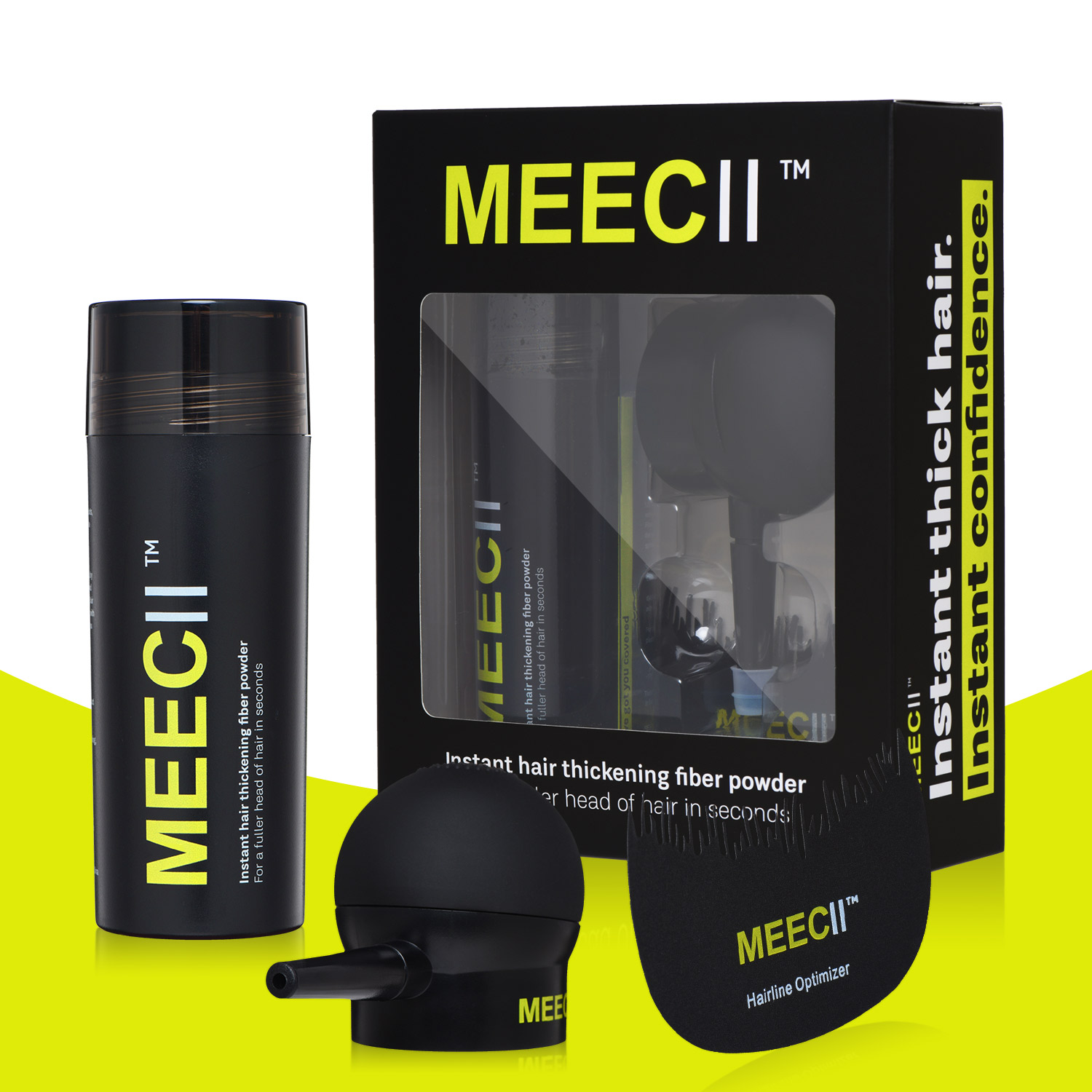 Meecii International Cosmetic (Shenzhen) Co., Ltd. 3PCS Hair Fiber Powder Set 27.5G Hair Loss Treatment Fibre Fully Cotton Comb Pump Hair Building Fiber Set