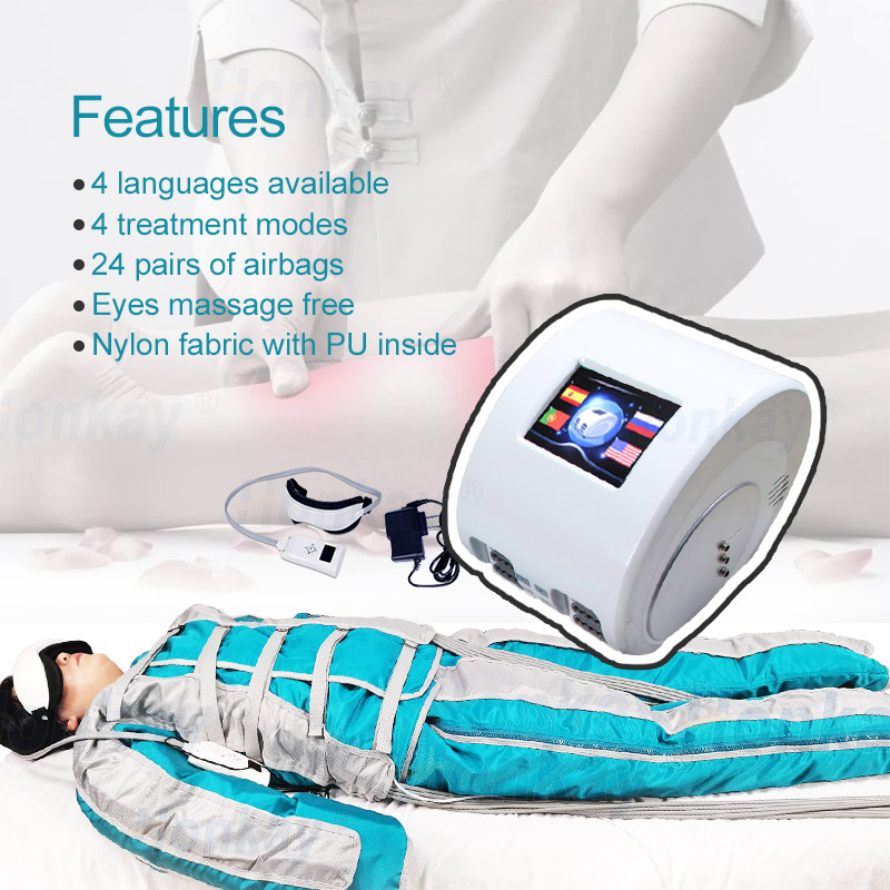Guangzhou Huang-Kai Technology Co., Ltd. Wholesale Air Pressure Infrared Equipment Body Lymphatic Drainage Eye Massager Presstherapy Cloth With 24 Air Bags