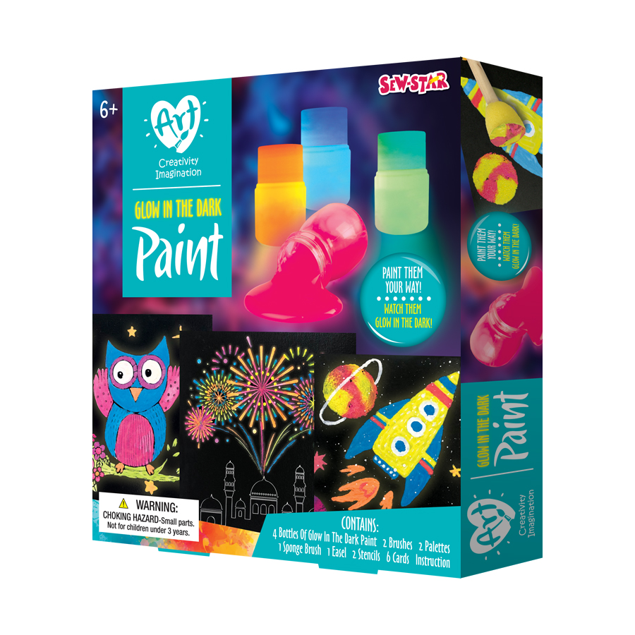 Hot sale Diy Kids toys sets art and Craft Creative kits for child felt handmade glow in the dark painting set